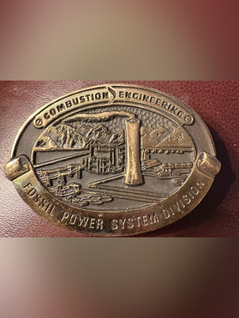Combustion Engineering Fossil Power System Division Vintage Brass Belt Buckle